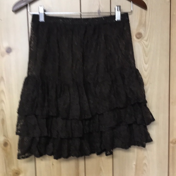 Kings Crown Collection brown tiered lace extender skirt Large layering boho - Picture 5 of 5